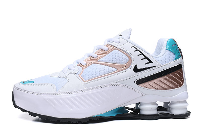 New Nike Shox R4 White Rose Gold Jade For Women